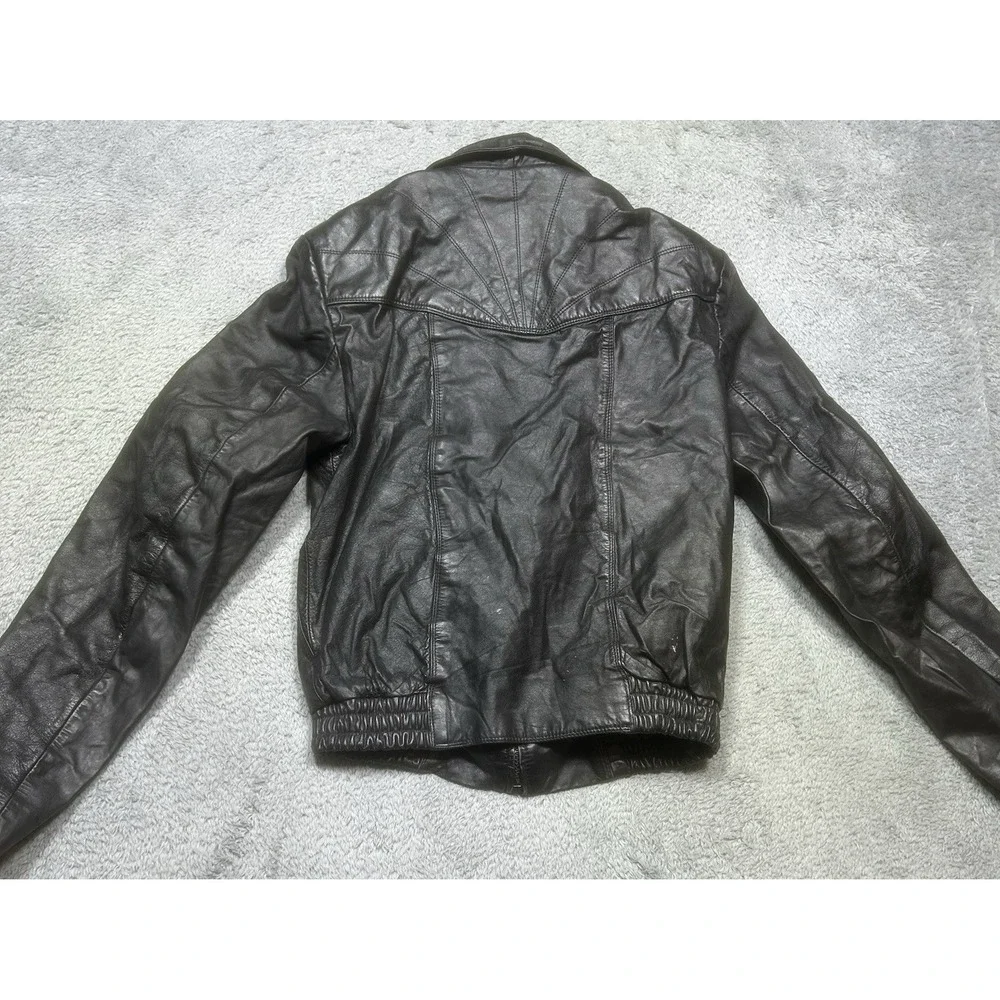 Vintage Wilsons Black Leather Bomber Jacket Men's Size‎ 36 Classic Moto *SPOTS